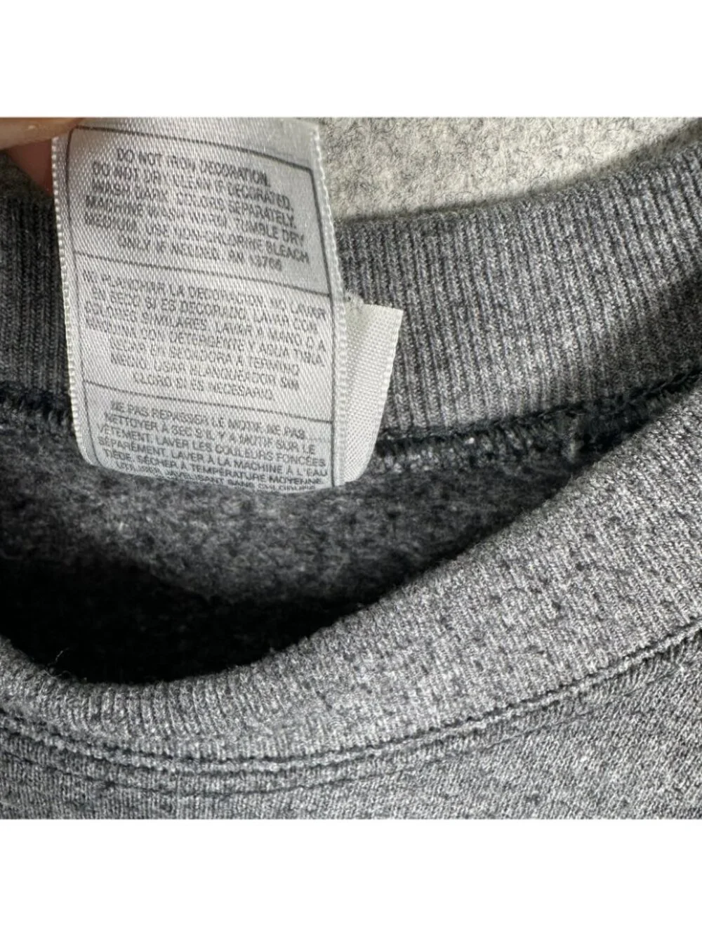 Vintage Fruit of the Loom XL Sweatshirt Gray Blank Cotton‎ Blend Pullover Crew